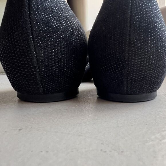 Stuart Weitzman Black Patent Leather Pointed Cap Toe D'Orsay Flat Shoes Women 6 - Picture 12 of 16